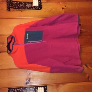 Cotopaxi Abrazo Colorblock Orange Raspberry Navy Fleece Pullover Women XL